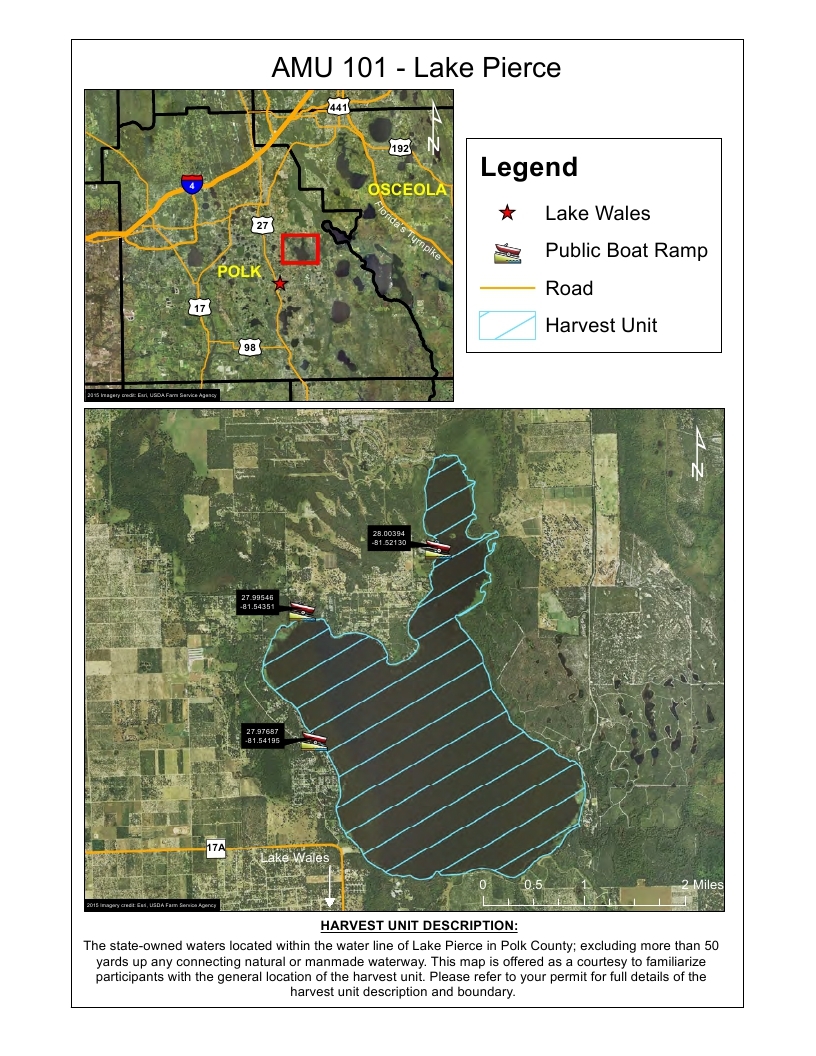 alligator harvest map lake pierce